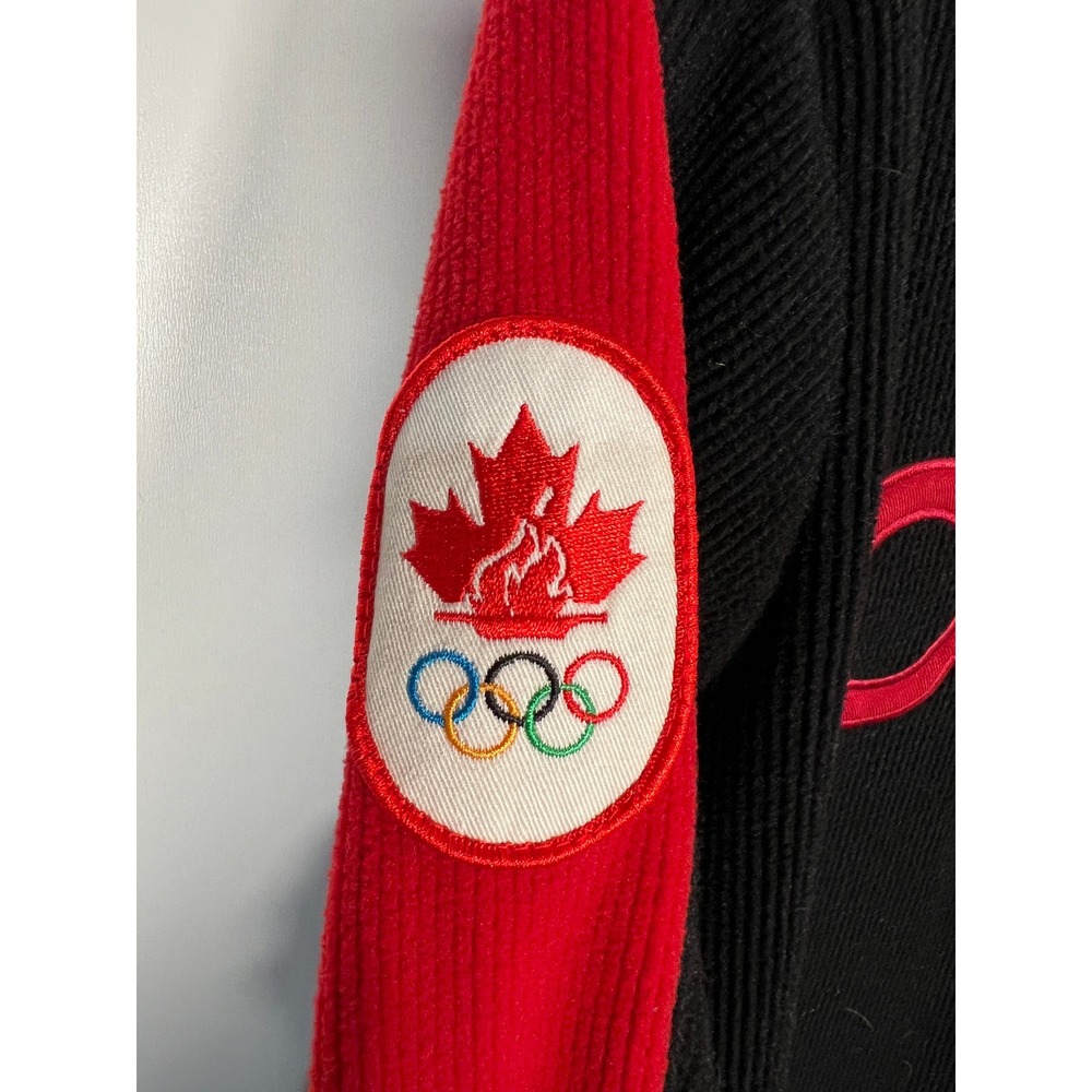 Hudson's Bay Co Canada Black‎ Red 1/4 Zip Olympic Fleece Sweater Womens M - Picture 4 of 7